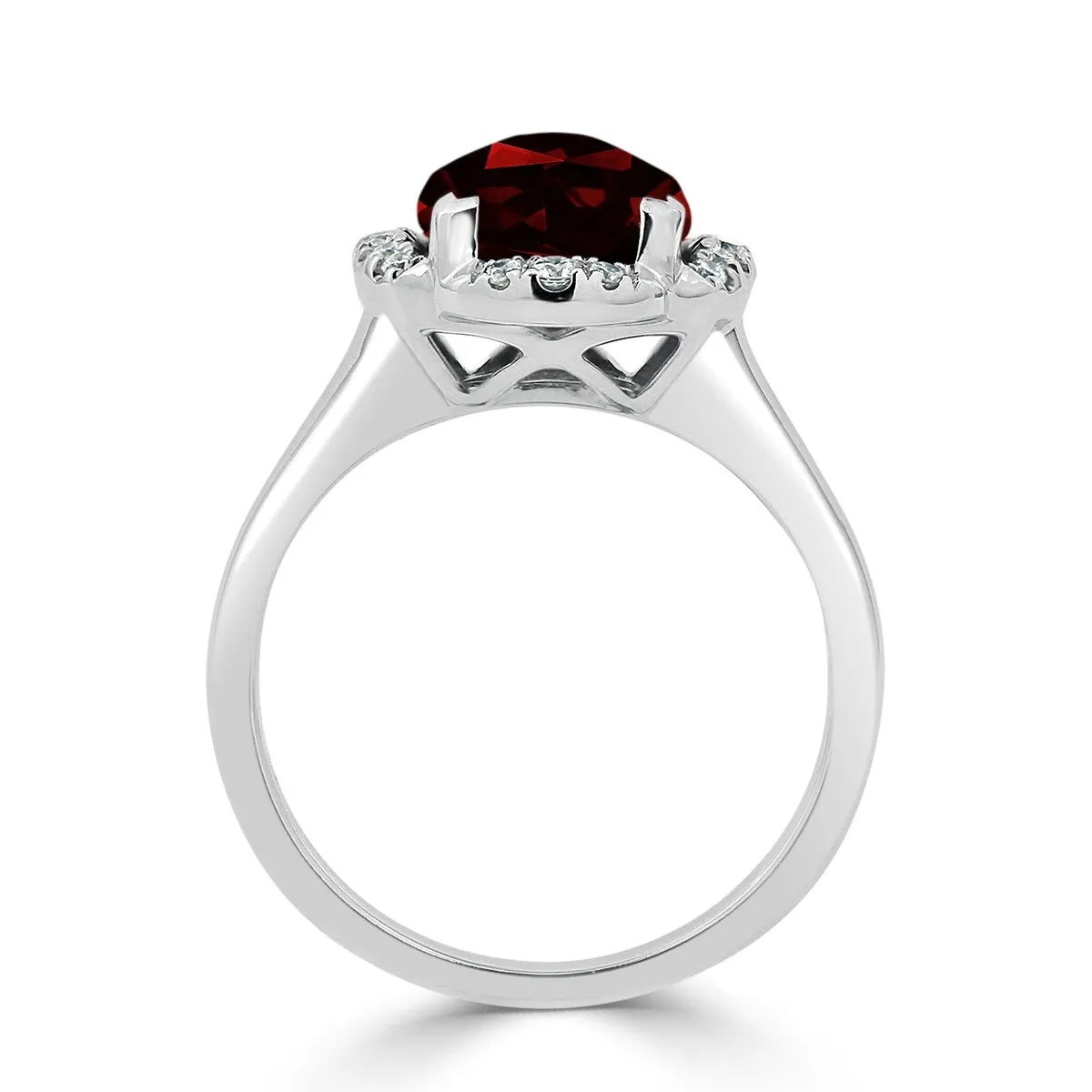 Auriya 4ct Cushion-cut Garnet Halo Diamond Engagement Ring 1/8ctw 14k Gold sold by Zulily product image thumbnail 5
