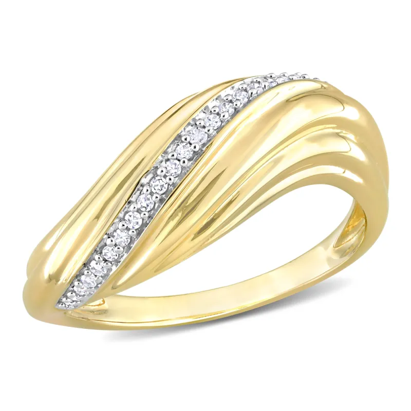 Miadora 1/10ct TDW Diamond Swirl Design Ring in 14k Yellow Gold sold by Zulily