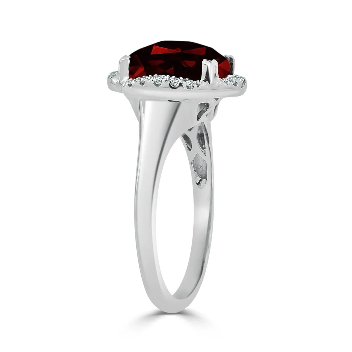 Auriya 4ct Cushion-cut Garnet Halo Diamond Engagement Ring 1/8ctw 14k Gold sold by Zulily product image thumbnail 4
