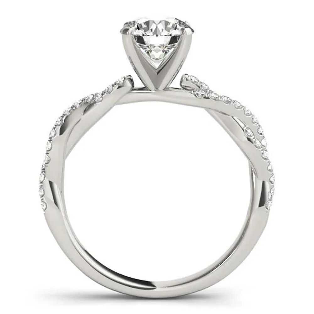 Auriya Twisted Round 2ct Moissanite and 1/5ctw Diamond Engagement Ring 14k Gold sold by Zulily product image thumbnail 4