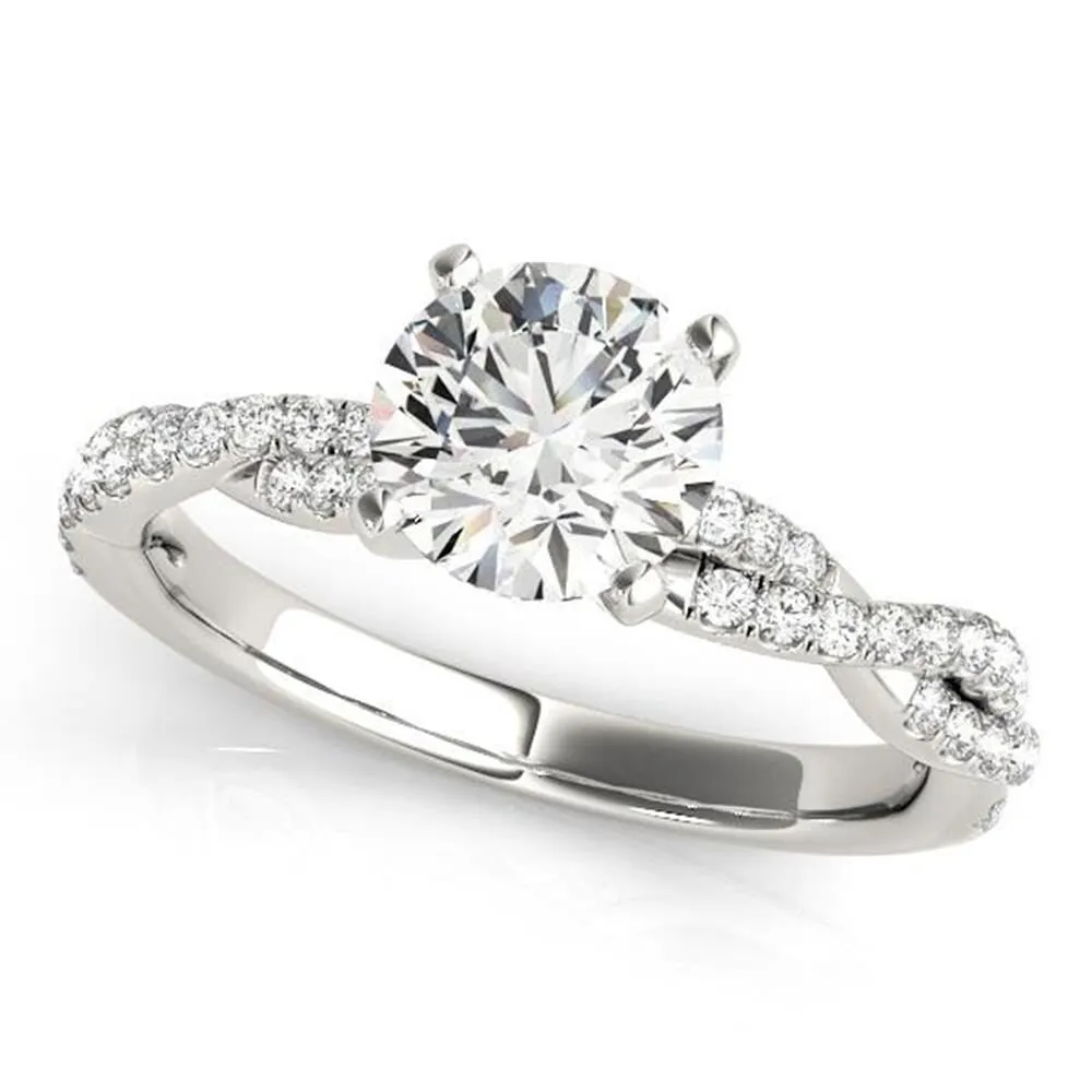 Auriya Twisted Round 2ct Moissanite and 1/5ctw Diamond Engagement Ring 14k Gold sold by Zulily
