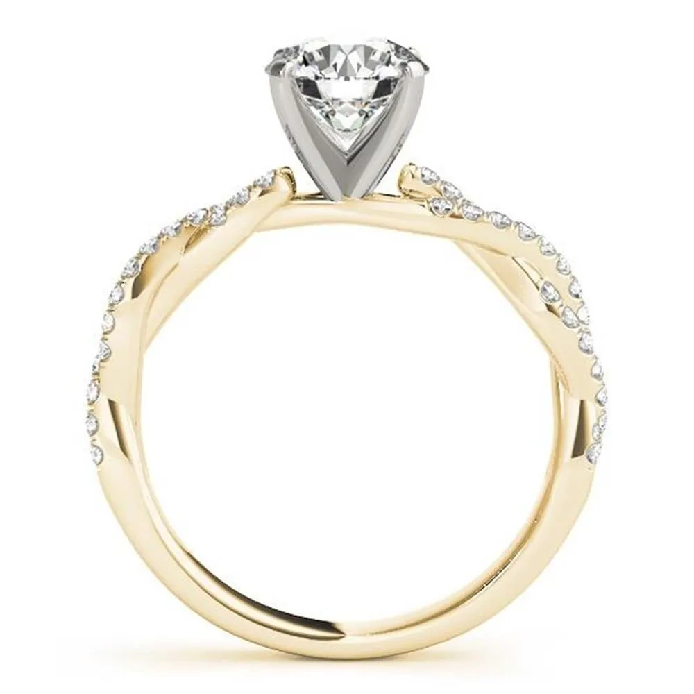 Auriya Twisted Round 2ct Moissanite and 1/5ctw Diamond Engagement Ring 14k Gold sold by Zulily product image thumbnail 5