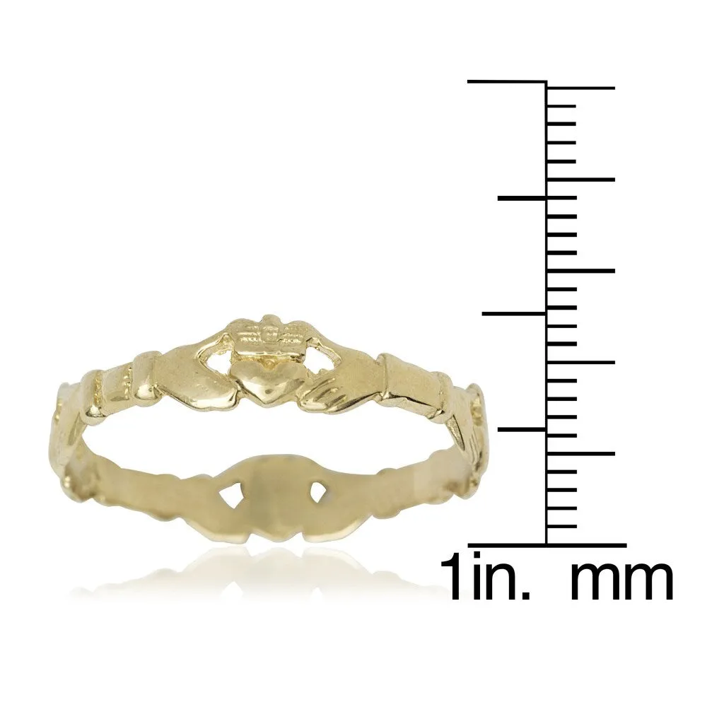 Women's 14k Yellow Gold Claddagh Celtic Thumb Ring sold by Zulily product image thumbnail 2