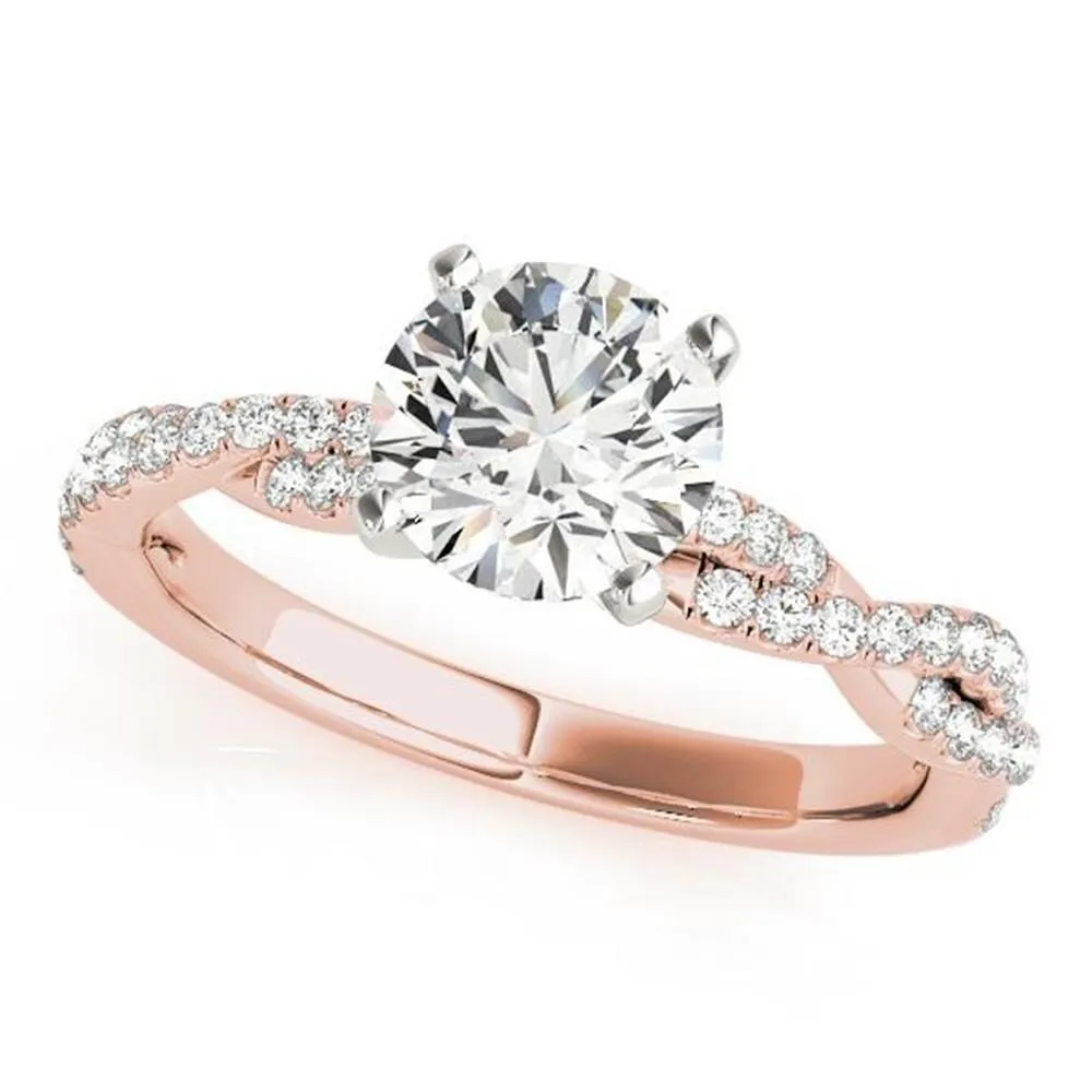 Auriya Twisted Round 2ct Moissanite and 1/5ctw Diamond Engagement Ring 14k Gold sold by Zulily product image thumbnail 3