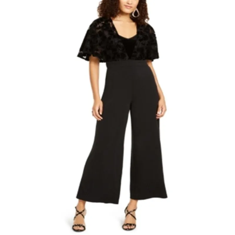 Thalia Sodi Women's Lace Mesh Surplice Jumpsuit Black Size X-Small sold by Zulily