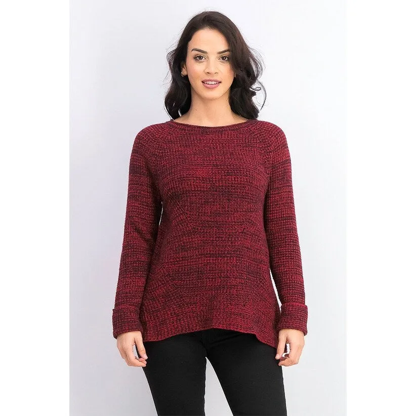 Style & Co Women's Petite Marled-Knit Sweater Red Size Petite Small sold by Zulily