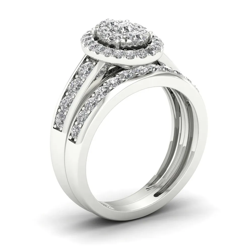 De Couer 1ct TDW Diamond Cluster Engagement Ring Set - White sold by Zulily product image thumbnail 4