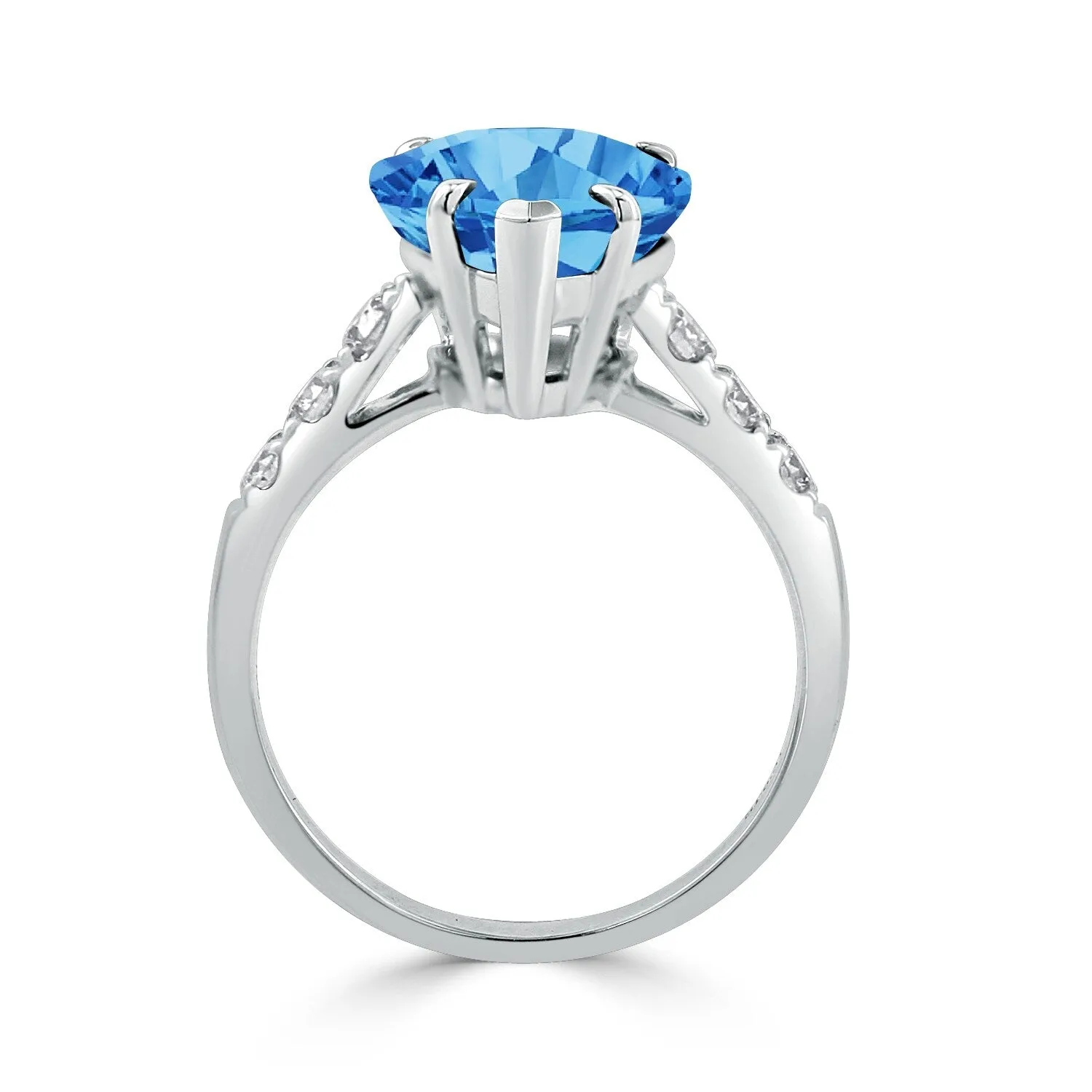 Auriya 5 5/8ct Pear-cut Blue Topaz and Diamond Ring 3/8cttw 18K Gold sold by Zulily product image thumbnail 4