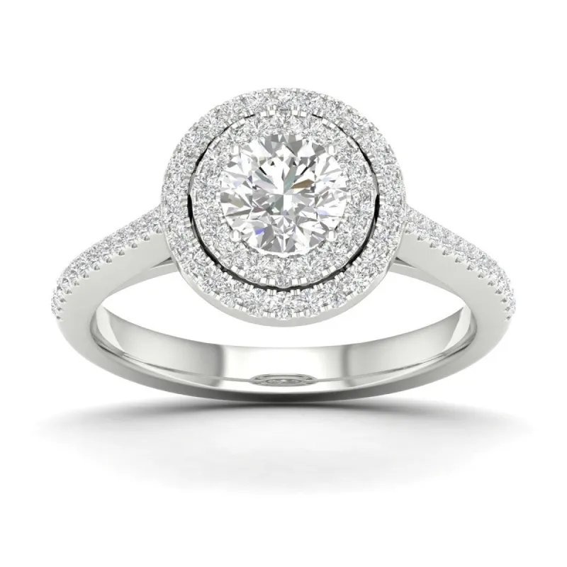 De Couer 14k Gold 7/8Ct TDW Diamond Double Halo Engagement Ring sold by Zulily