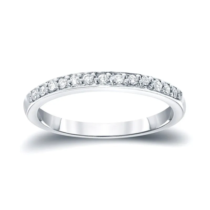 Auriya 14k Gold Round Cut Diamond Wedding Band 1/5ctw sold by Zulily