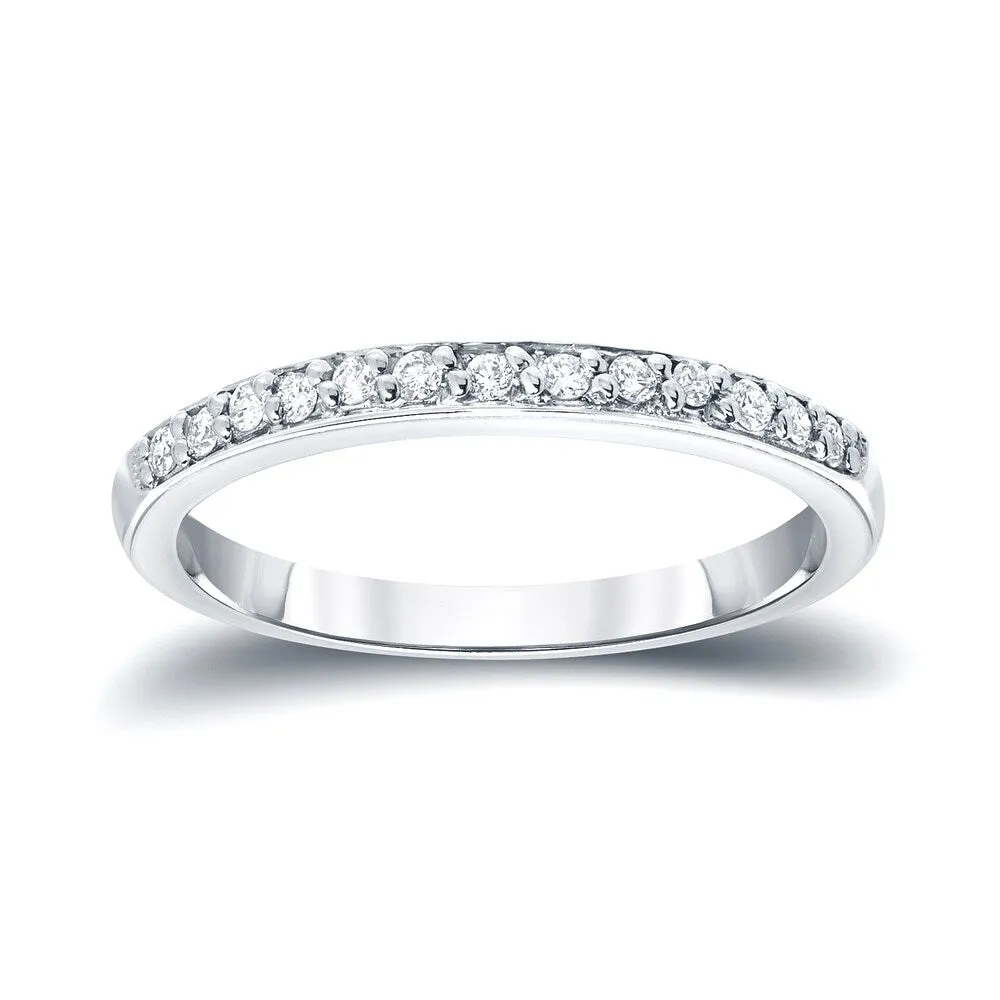 Auriya 14k Gold Round Cut Diamond Wedding Band 1/5ctw sold by Zulily