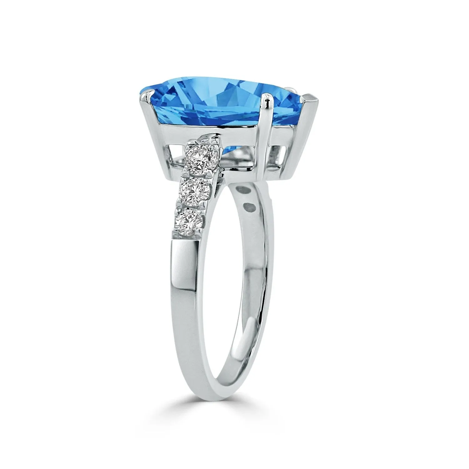 Auriya 5 5/8ct Pear-cut Blue Topaz and Diamond Ring 3/8cttw 18K Gold sold by Zulily product image thumbnail 3