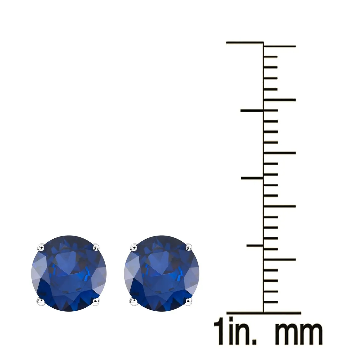Sterling Silver with Blue Sapphire Stud Earring sold by Zulily product image thumbnail 3