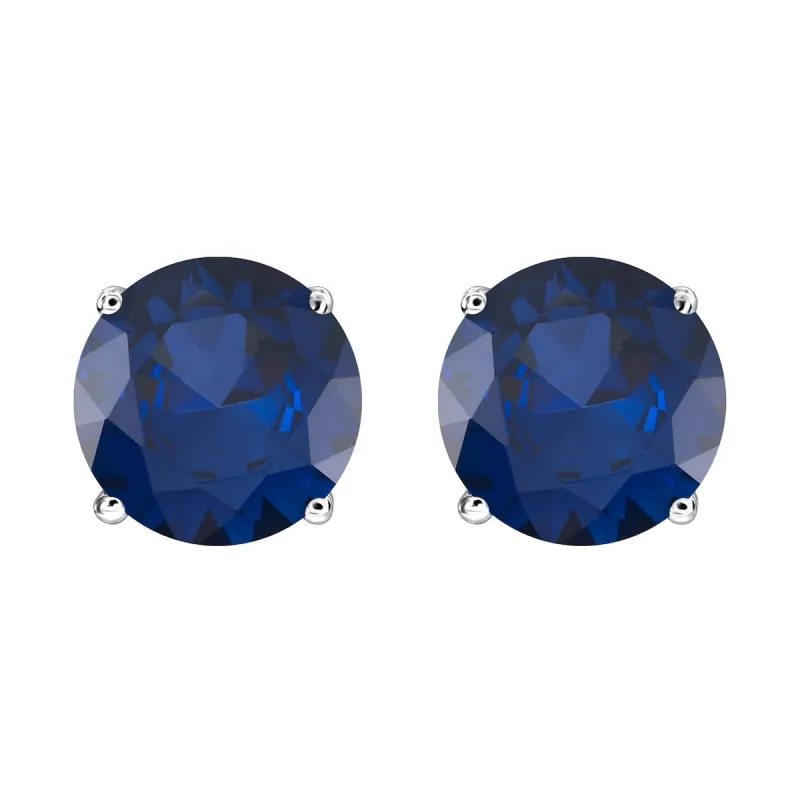 Sterling Silver with Blue Sapphire Stud Earring sold by Zulily