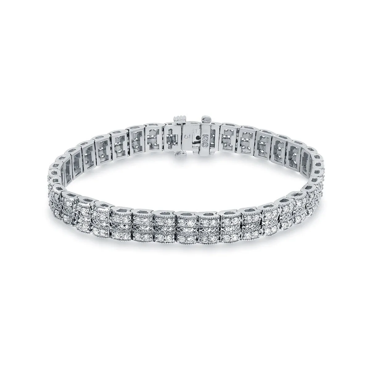 Auriya 14k White Gold 3ct TDW Round Diamond Bracelet (H-I, SI1-SI2) sold by Zulily product image thumbnail 4