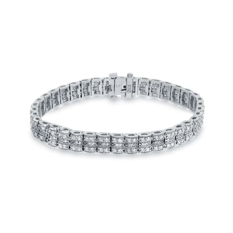 Auriya 14k White Gold 3ct TDW Round Diamond Bracelet (H-I, SI1-SI2) sold by Zulily