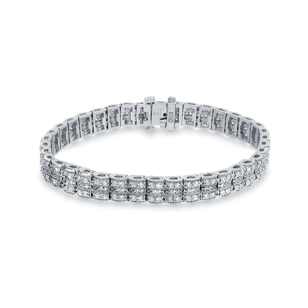 Auriya 14k White Gold 3ct TDW Round Diamond Bracelet (H-I, SI1-SI2) sold by Zulily