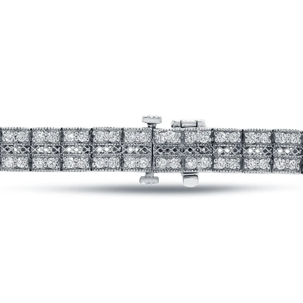 Auriya 14k White Gold 3ct TDW Round Diamond Bracelet (H-I, SI1-SI2) sold by Zulily product image thumbnail 2