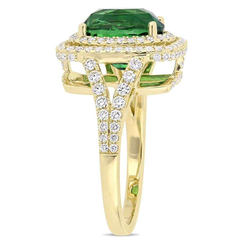 Miadora 14k Yellow Gold Tsavorite and 7/8ct TDW Diamond Ring sold by Zulily product image thumbnail 3