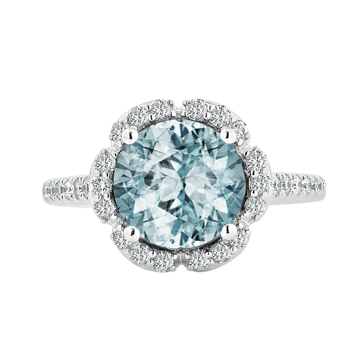 Auriya Vintage 1 7/8ct Fancy Aquamarine and Halo Diamond Engagement Ring 3/8ct Fancy 14k Gold sold by Zulily product image thumbnail 2