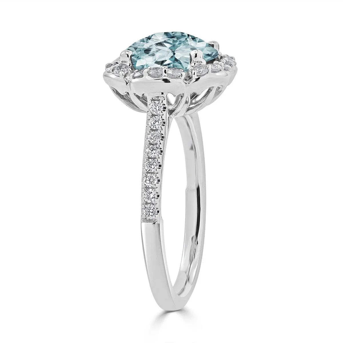 Auriya Vintage 1 7/8ct Fancy Aquamarine and Halo Diamond Engagement Ring 3/8ct Fancy 14k Gold sold by Zulily product image thumbnail 4