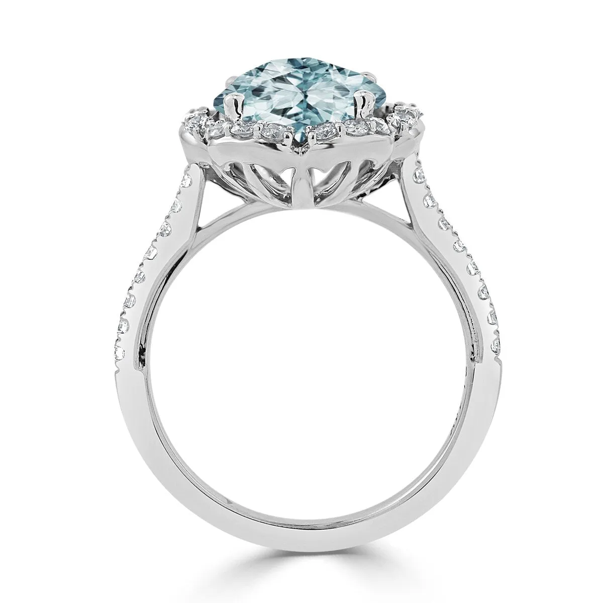 Auriya Vintage 1 7/8ct Fancy Aquamarine and Halo Diamond Engagement Ring 3/8ct Fancy 14k Gold sold by Zulily product image thumbnail 5