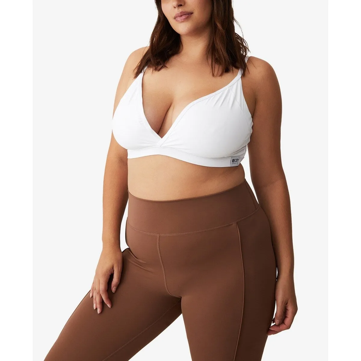 COTTON ON Women's Active Ultimate Active Plunge Crop Bra White sold by Zulily