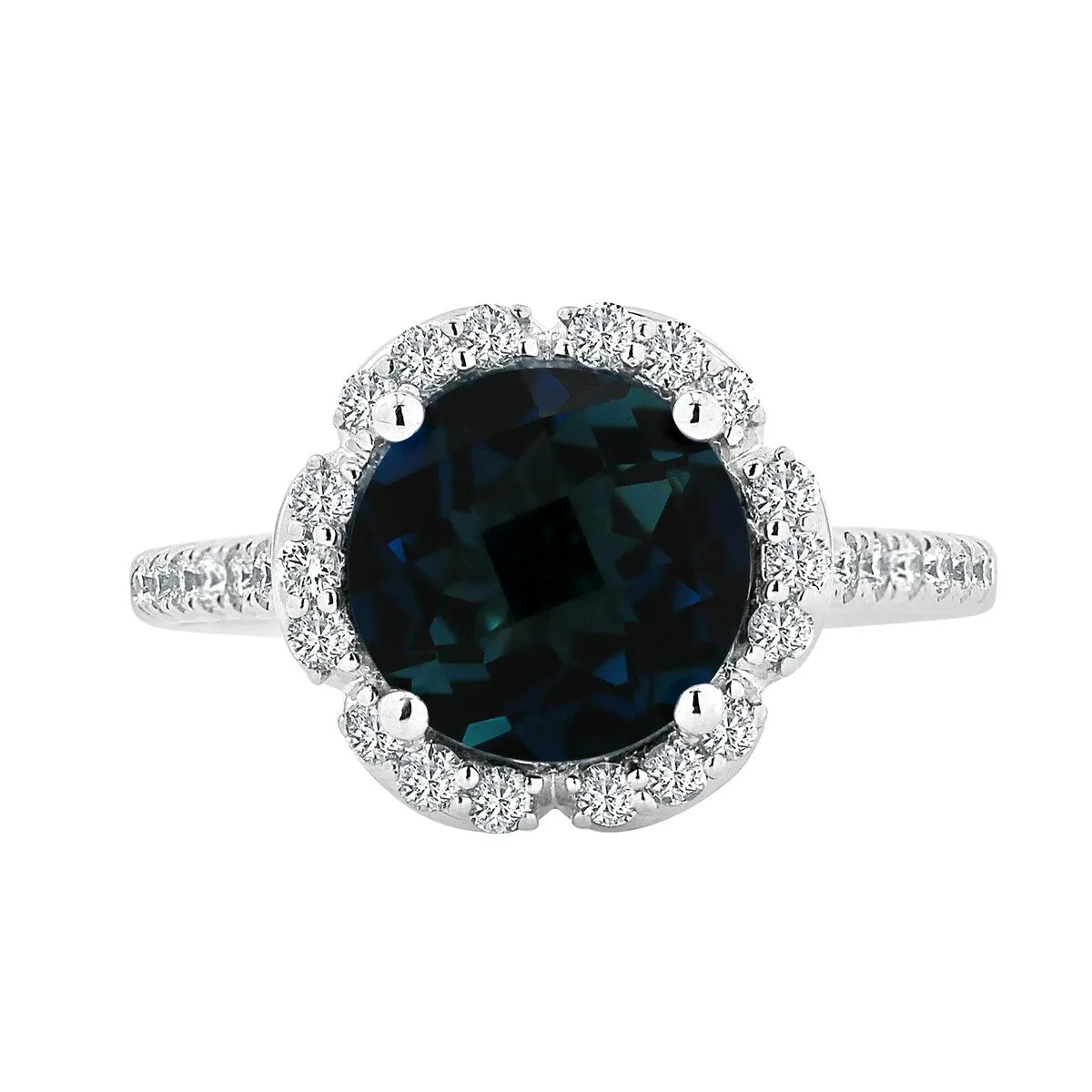 Auriya Vintage 3 1/10ct Fancy London Blue Topaz and Halo Diamond Engagement Ring 3/8ct Fancy 14k Gold sold by Zulily product image thumbnail 2