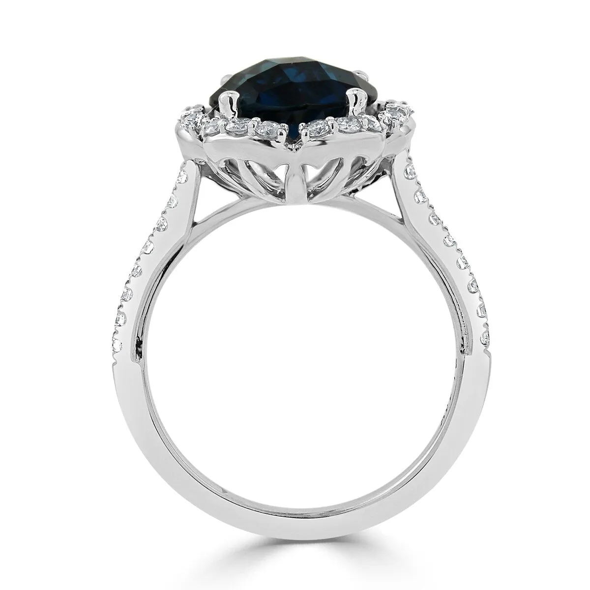Auriya Vintage 3 1/10ct Fancy London Blue Topaz and Halo Diamond Engagement Ring 3/8ct Fancy 14k Gold sold by Zulily product image thumbnail 5