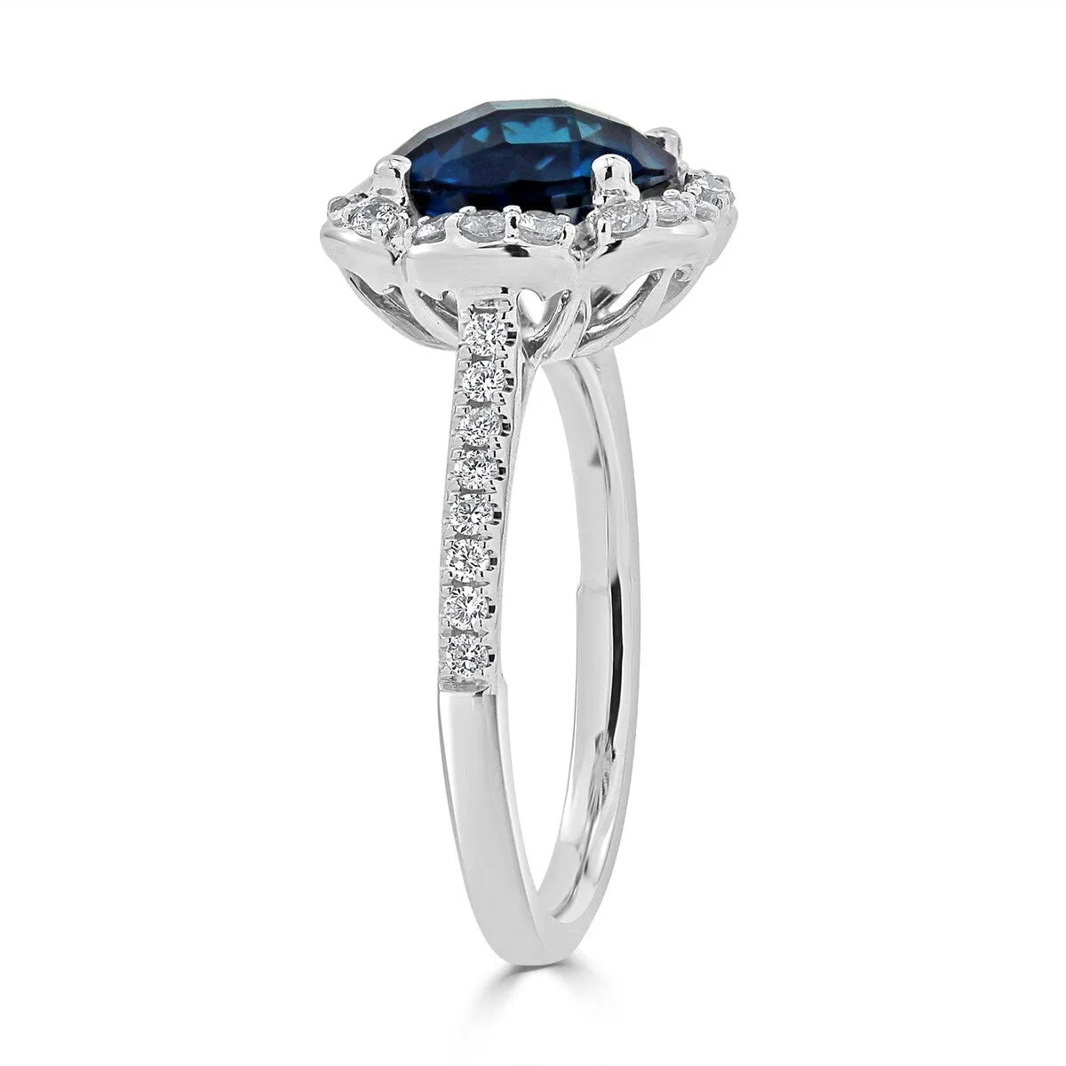 Auriya Vintage 3 1/10ct Fancy London Blue Topaz and Halo Diamond Engagement Ring 3/8ct Fancy 14k Gold sold by Zulily product image thumbnail 4