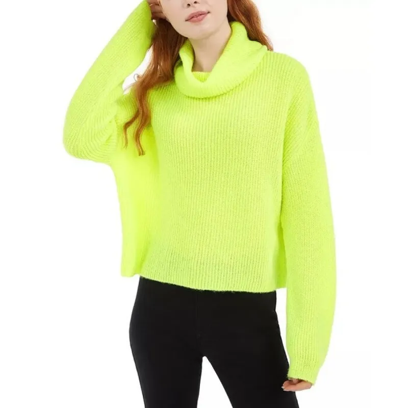 Sun + Moon Women's Boxy Turtleneck Sweater Yellow Size Medium sold by Zulily