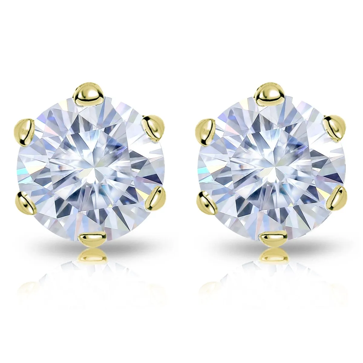 Auriya 2ctw Round Moissanite Stud Earrings 14k Gold - 6.5 mm sold by Zulily product image thumbnail 5