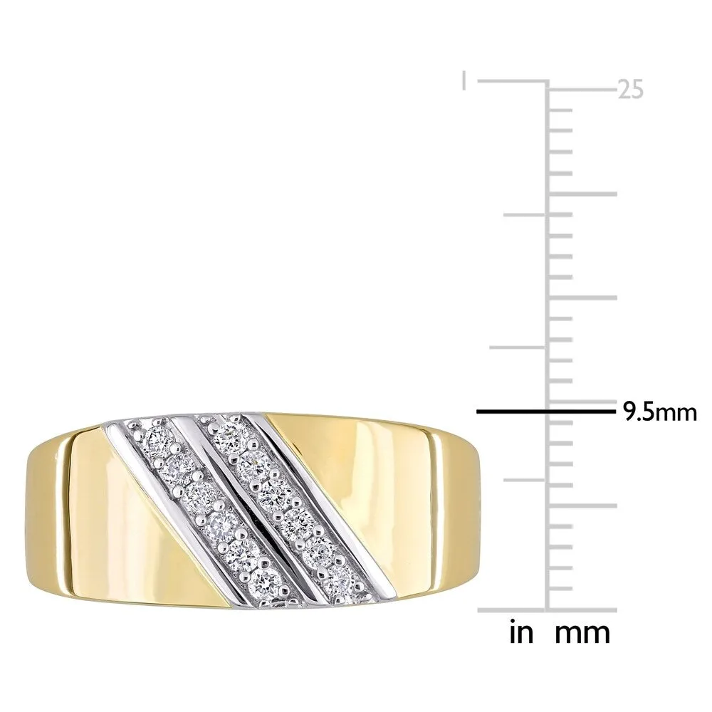 Miadora 2-tone Sterling Silver Men's 1/4ct TDW Diamond Crossover Double Row Band Ring sold by Zulily product image thumbnail 5