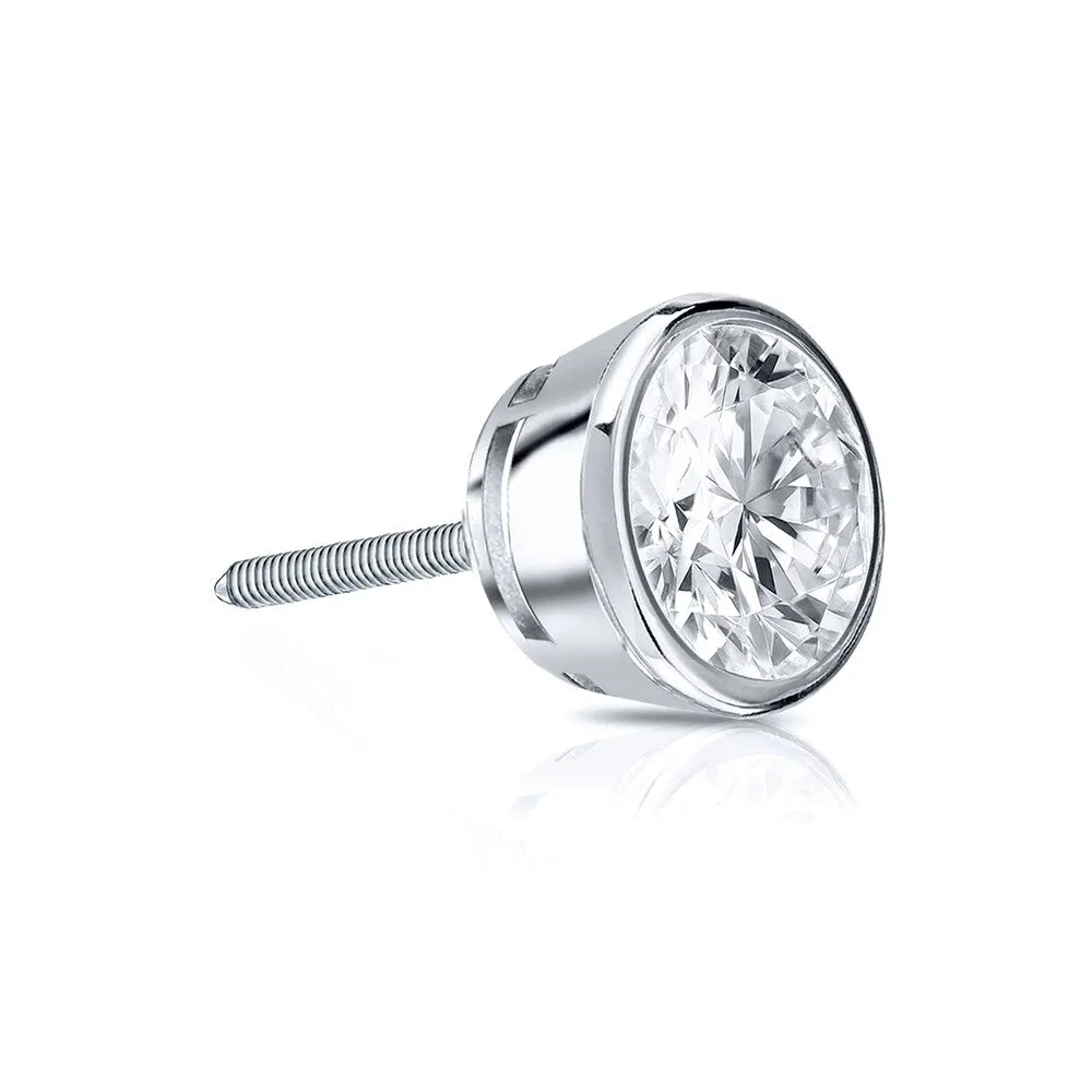 Auriya 14k Gold 1/3ct TDW Round Bezel-Set SINGLE STUD (1) Diamond Earring sold by Zulily