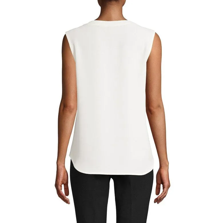 Anne Klein Women's Scoop Neck Sleeveless Blouse White Size XX-Large sold by Zulily product image thumbnail 2