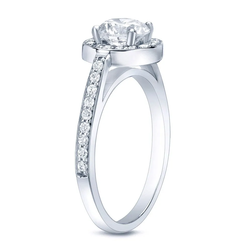 Auriya 1ctw Round Halo Diamond Engagement Ring Platinum Certified sold by Zulily product image thumbnail 4