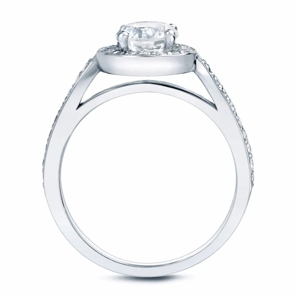 Auriya 1ctw Round Halo Diamond Engagement Ring Platinum Certified sold by Zulily product image thumbnail 3