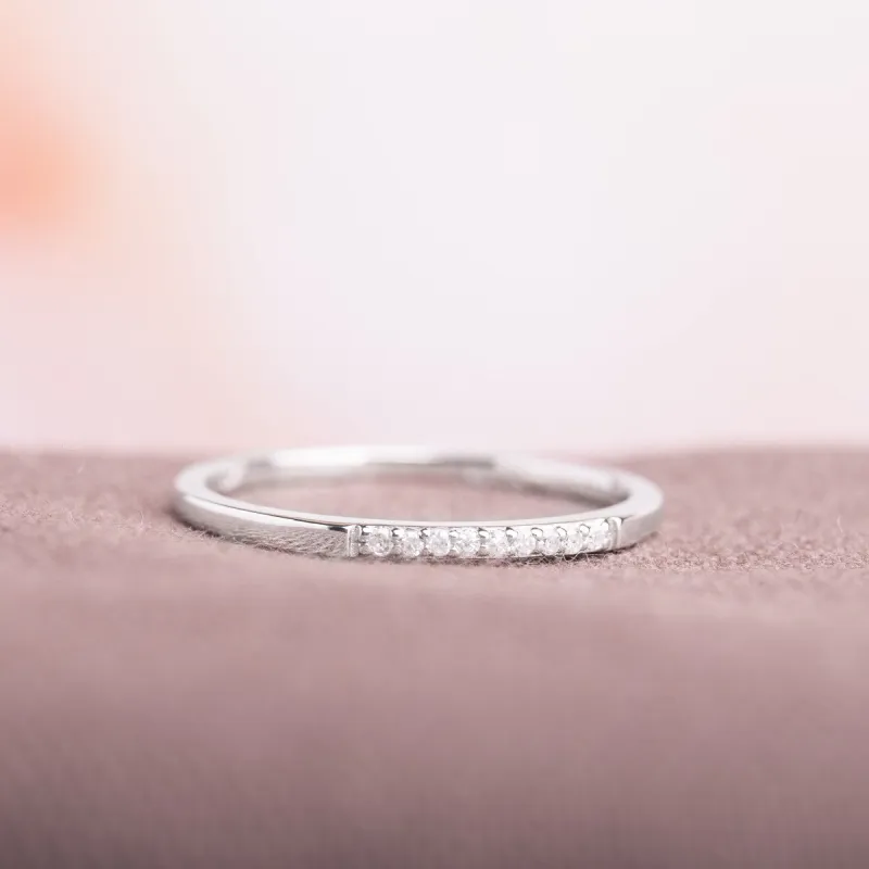 Miadora 10k White Gold Thin Stackable Diamond Anniversary Band Ring sold by Zulily