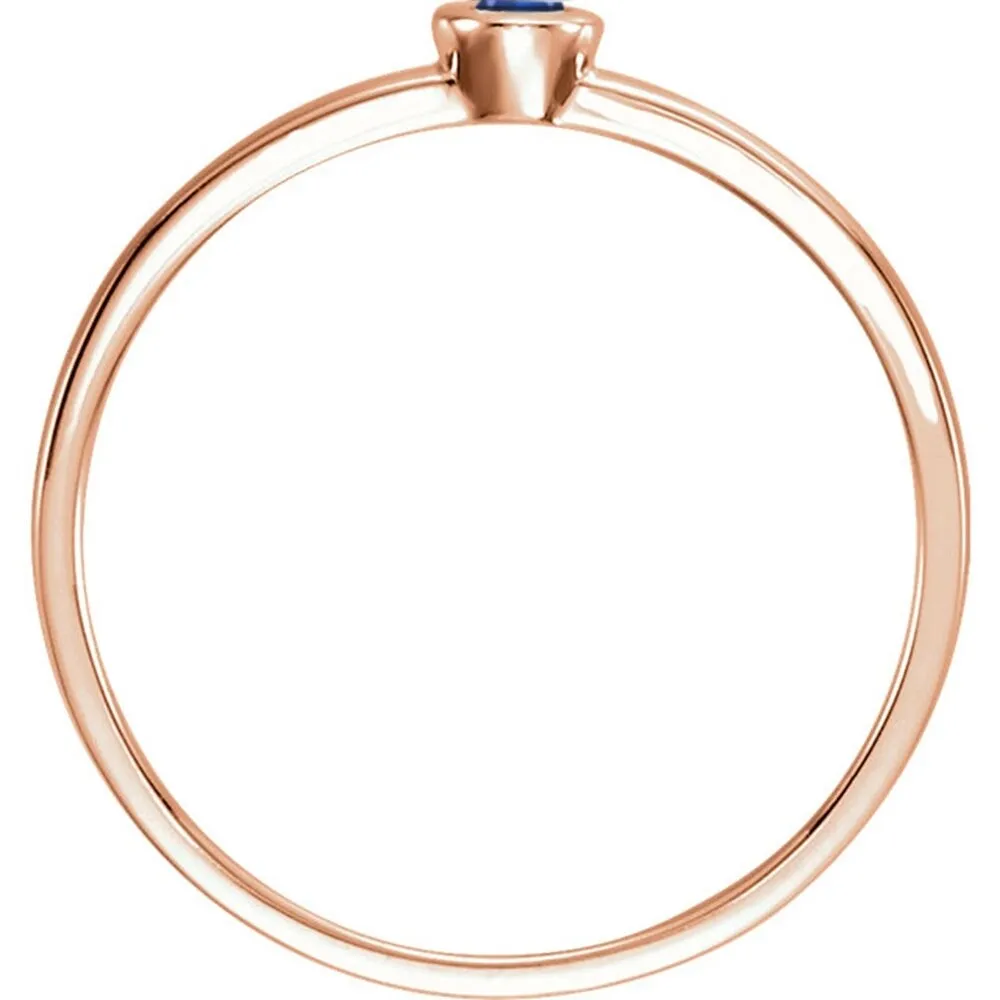 Auriya 10k Gold 0.03ctw Delicate Stackable Accent Bezel Sapphire Ring sold by Zulily product image thumbnail 3