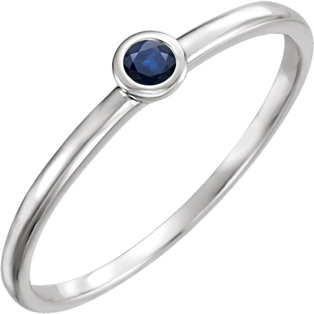 Auriya 10k Gold 0.03ctw Delicate Stackable Accent Bezel Sapphire Ring sold by Zulily