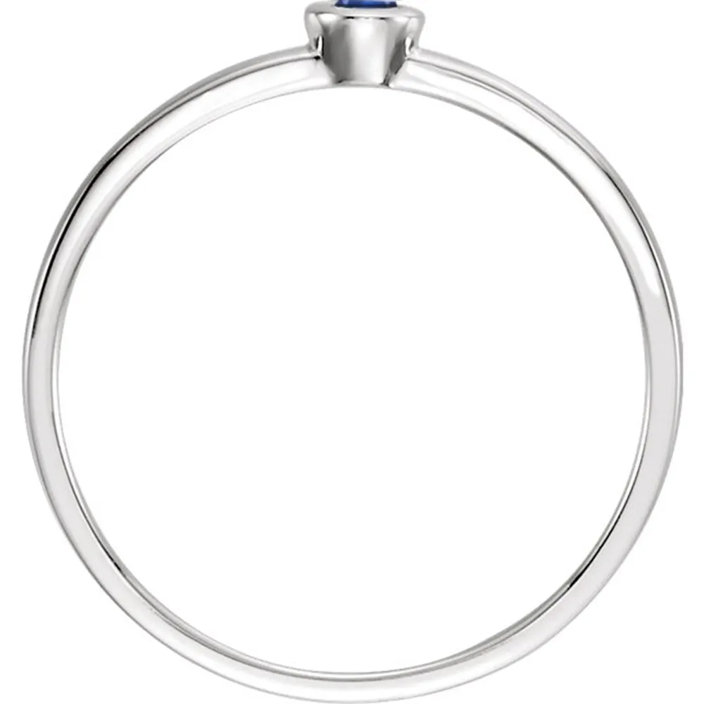 Auriya 10k Gold 0.03ctw Delicate Stackable Accent Bezel Sapphire Ring sold by Zulily product image thumbnail 5