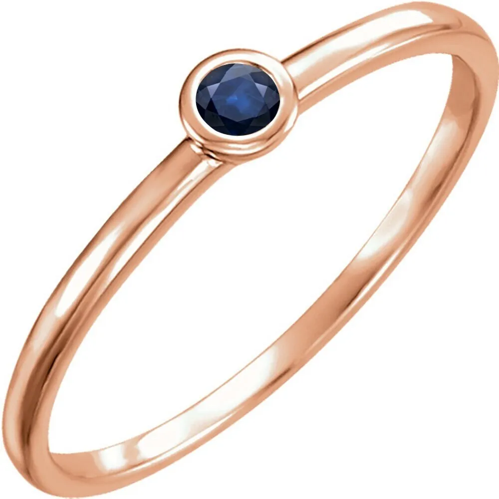 Auriya 10k Gold 0.03ctw Delicate Stackable Accent Bezel Sapphire Ring sold by Zulily product image thumbnail 2