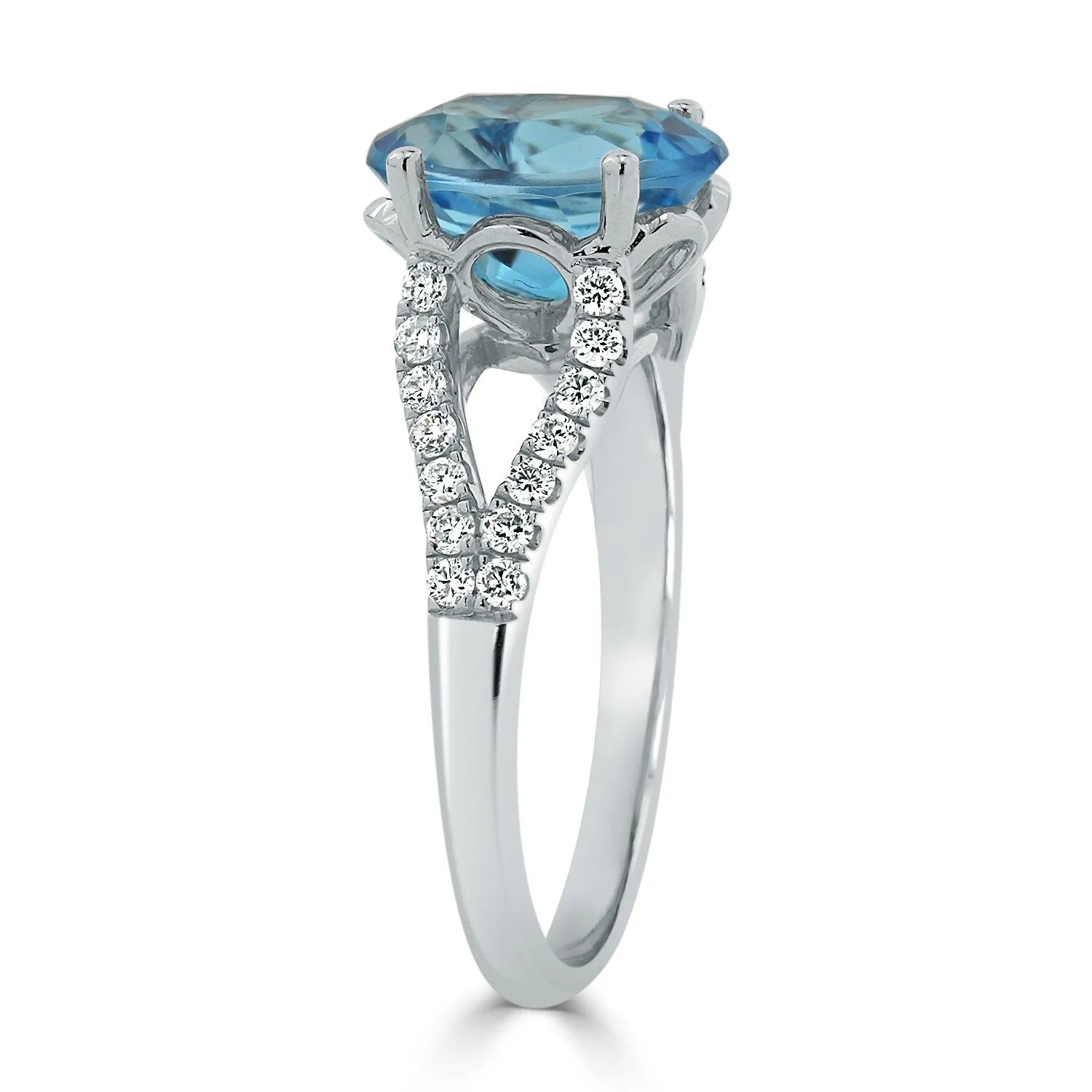 Auriya 3 1/3ct Fancy Oval Swiss Blue Topaz and Diamond Engagement Ring 1/3cttw 14k Gold sold by Zulily product image thumbnail 5