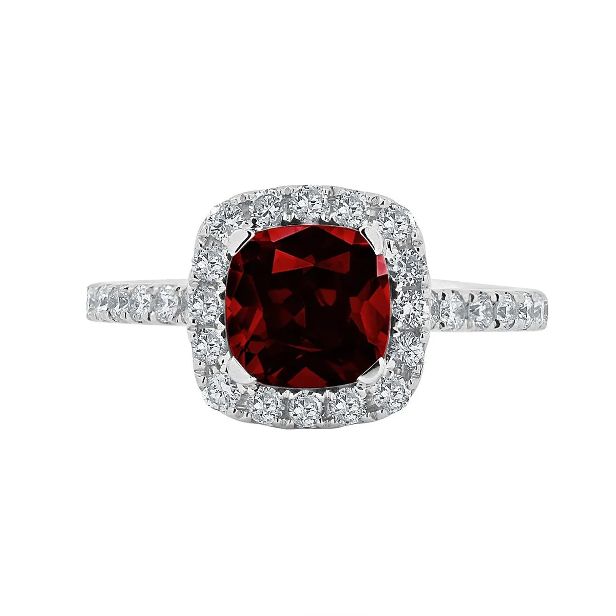 Auriya 1 3/8ct Cushion-cut Garnet and Halo Diamond Engagement Ring 1/2cttw 14k Gold sold by Zulily product image thumbnail 3
