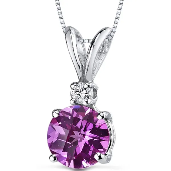 Oravo 14k White Gold Round-cut Gemstone Diamond Accent Pendant sold by Zulily