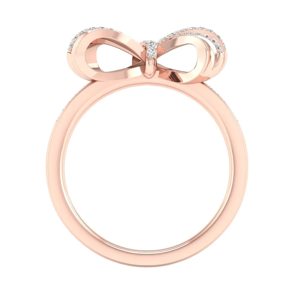 1/8ct TDW Diamond Knot Bow Fashion Ring in 10k Gold by De Couer sold by Zulily product image thumbnail 5