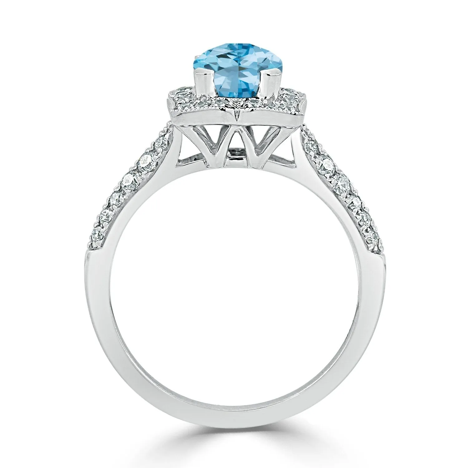 Auriya 1 3/8ct Fancy Cushion-cut Sky Blue Topaz Halo Diamond Engagement Ring 1/3ctw 14k Gold sold by Zulily product image thumbnail 5