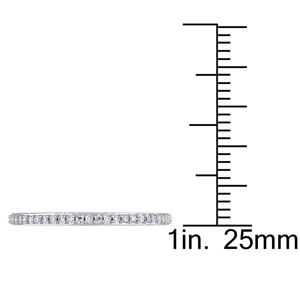 Miadora 14k White Gold 1/8ct TDW Diamond Semi-Eternity Band sold by Zulily product image thumbnail 3