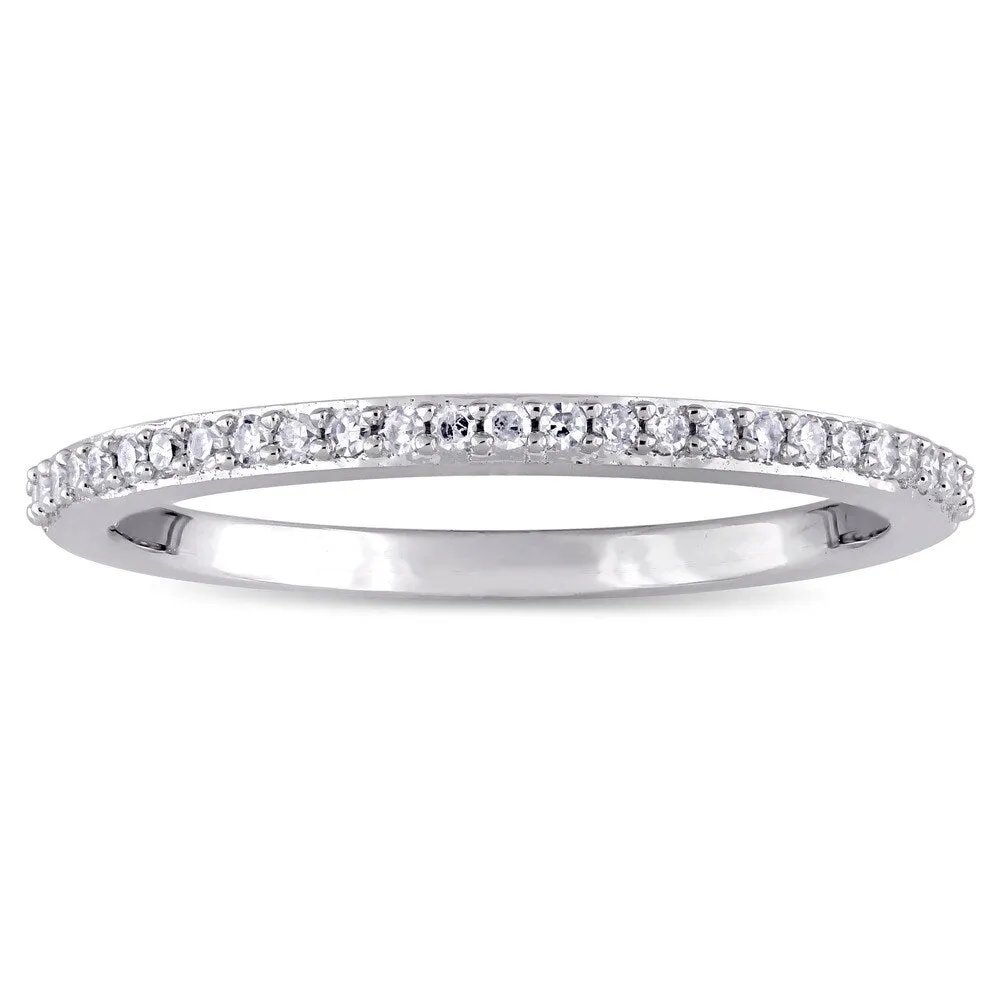 Miadora 14k White Gold 1/8ct TDW Diamond Semi-Eternity Band sold by Zulily