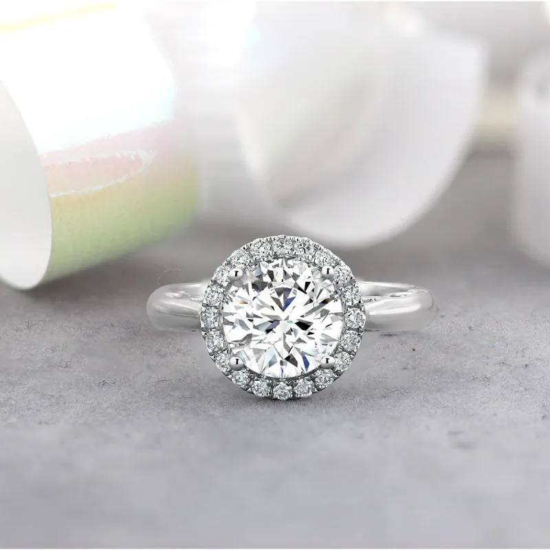 Auriya 14k Gold 1 5/8ct TW Moissanite Halo Diamond Engagement Ring 1/4ctw sold by Zulily